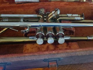 Vintage Elkhorn by GETZEN ELKHORN WIS.  Trumpet PEARL Valves Horn End Dented ASIS 2