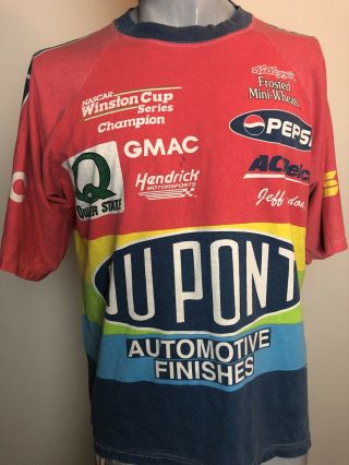 Vintage Dupont Jeff Gordon Nascar T Shirt Chase Authentics 1997 Mens L Rainbow