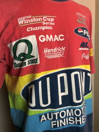 Vintage Dupont Jeff Gordon Nascar T Shirt Chase Authentics 1997 Mens L Rainbow 2