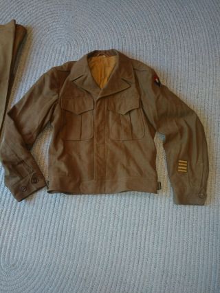 WWII Uniform Ike Jacket and Pants Uniform 9th Division Infantry WW2,  Estate Find 2