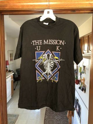 Vintage 1988 The Mission Uk Tour T Shirt Size M Bauhaus Gothic Rock Post Punk