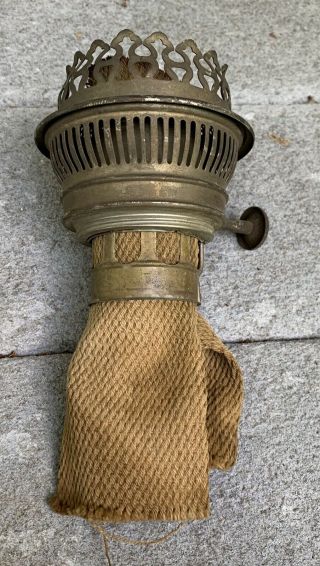 Antique Fancy Brass Burner For B&h Miller Rayo Kerosene Oil Lamp