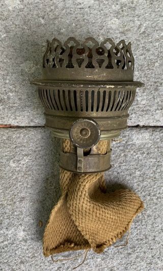 Antique Fancy Brass Burner for B&H Miller Rayo Kerosene Oil Lamp 3