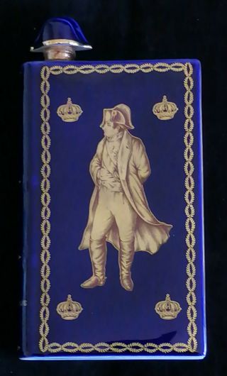 Vintage Blue Limoges Camus Napoleon Cognac Book Decanter Limited Edition,  No.  0631