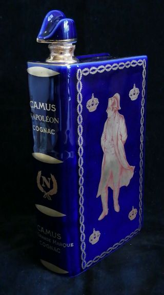 Vintage Blue Limoges Camus Napoleon Cognac Book Decanter Limited Edition,  No.  0631 2