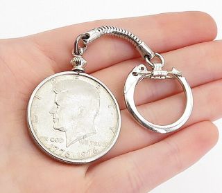 925 Sterling Silver - Vintage United States Half Dollar Coin Key Chain - Tr1080