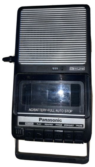 Vintage Panasonic Rq - 2102 Slimline Tape Cassette Recorder With Power Cord