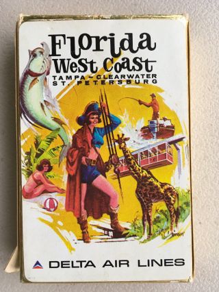 Delta Air Lines “florida West Coast” Vg Opened - Playing Cards (bb)