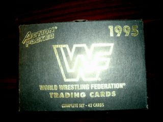 Vintage 1995 Wwf Action Packed Set Of 42,  Lt With Black Box.  Lawrence Taylor Rc