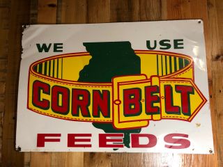 Vintage Corn Belt Feeds Sign Farm Iowa 14x20 Graphics