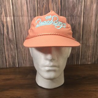 Vintage 1970s 80s The Beach Boys Band Salmon Pink Snapback Hat Rare Collectible