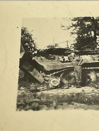 WWII Photo US German Tank Panzer Panther Armor Ko’d Captured Album Picture 3