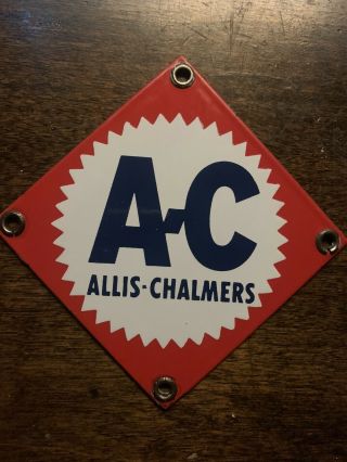 Vintage Allis - Chalmers A - C Porcelain Sign.  Logo