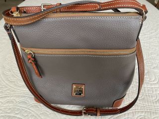 Vintage Dooney And Bourke Crossbody All Weather Taupe - Tan Leather Bag:new