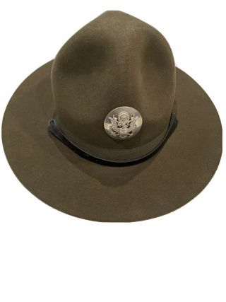 Ww2 Us Army Drill Sergeant Campaign/instructor Hat,  Pin/badge,  Size 6 3/4 Hatter