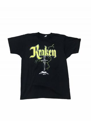 Vintage 80s Kraken Band Tshirt Colombia Metal Medium