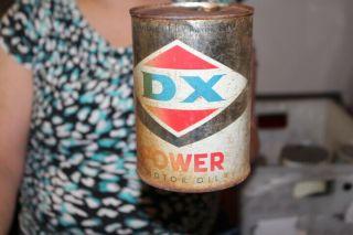 D - X Dx Power Motor Oil 1 Quart Metal Can Gas Station Sign