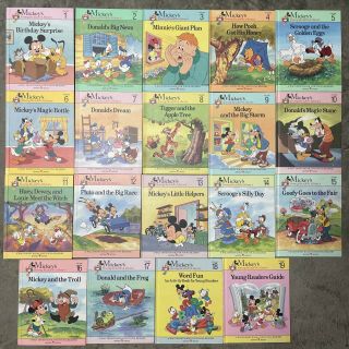 Vintage 1990 Mickeys Young Readers Library Complete Set 1 - 19 Hardcover Set