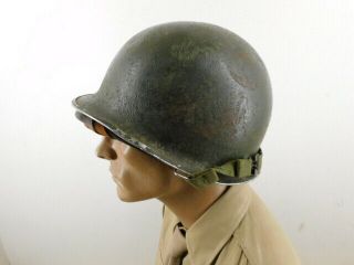 Ww 2 Us Army M - 1 Combat Helmet,  Rear Seam,  Swivel Bale,  Westinghouse Liner