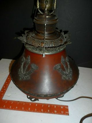 Vintage Ornate B&h Bradley Hubbard?? Kerosene Oil Lamp Electrified 1782 & 2027