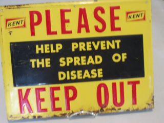 Rare Vintage Kent Feeds Embossed Metal Sign 12 " Wide X 9 " Tall Keep Out.