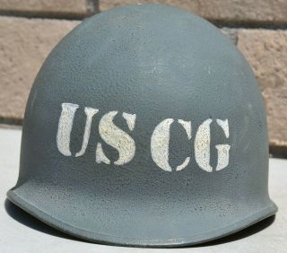 Us Ww 2 M - 1 Helmet Post War Painted United States Navy Coast Guard