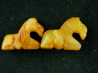 2Pics Chinese Jade Hand Carved Horse Pendants SS186 2