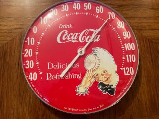Vintage 1984 Coca - Cola Sprite Boy Thermometer 12 " By Tru Temp Made In Usa