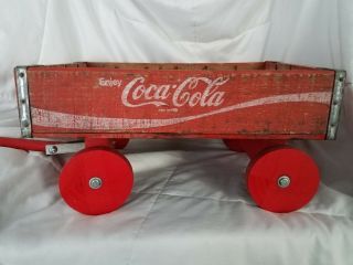 Vintage " Enjoy Coca Cola " Wood Carrier - Wagon 11/50 Vicksburg,  Ms -.  Biedenhorn