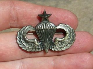 Korean War Us Army Jump Wing Pin Back Paratroop Airborne Badge