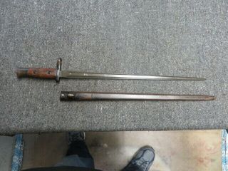Wwii Belgian Model 1935 Mauser Bayo W/ Matching Numbered Scabbard