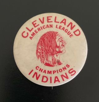 Vintage 1948 Cleveland Indians American League Champions Baseball Pinback Button