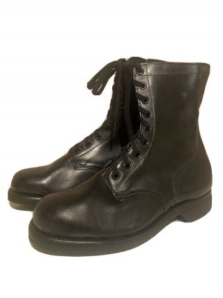 Vintage 1960 Vietnam War Black Leather Us Army Combat Jump Boots Men 