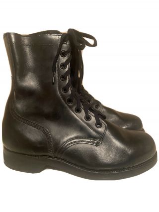 Vintage 1960 Vietnam War Black Leather US Army Combat Jump Boots Men ' s Sz 9W 2