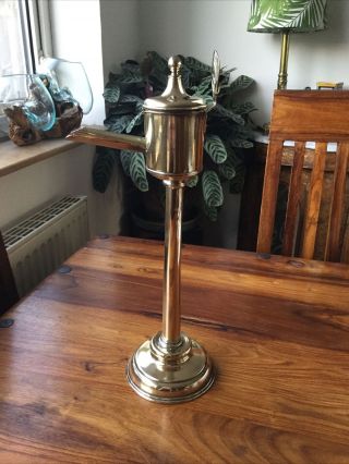 Antique Brass Whale Oil Lamp - Hand Made Lantern