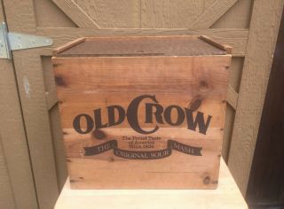 Old Crow Whiskey Wood Box Crate Case Advertising 15 " X14 " X11 " Distillery Liquor