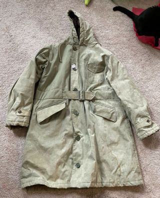 Wwii Us Navy N1 Parka Deck Jacket Submarine Arctic Very Large Size 48 1943