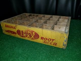 Vintage Triple Xxx Root Beer Wooden Box 24 Soda Bottle Crate Dr.  Pepper Rare