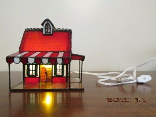 Franklin Coca Cola Stained Glass Ice Cream Parlor W/ Light Table & 4 Chairs
