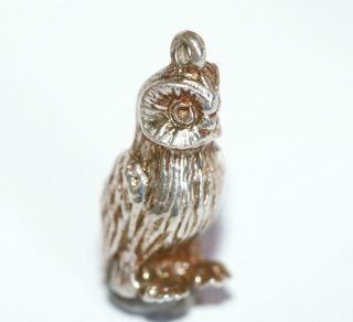 Rare Vintage Bubo The Owl Sterling Silver Charm,  Heaver 7g