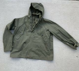 Vintage Wwii Us Navy Usn Rain Coat Weather Jacket Pullover Dong Deck Crew Medium