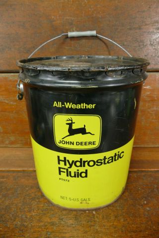 Vintage John Deere All - Weather Hydrostatic Fluid 5 Five Gallon Motor Oil Gas Can