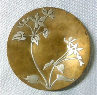 Arts & Crafts Bronze Sterling Overlay Pin Dish Tray