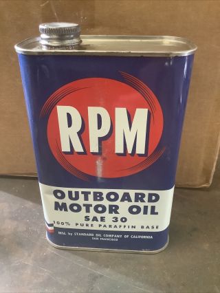 Vintage Rpm 1 Quart Outboard Motor Oil Can -