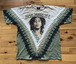 Vintage Bob Marley Redemption Song Zion Rootswear Tie Dye T - Shirt Xl 90’s Y2k