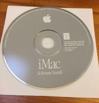 Vintage 2001 Imac Macintosh Mac Os 9.  2 Software Install Disc Cd 1.  0