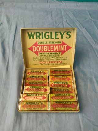 Vintage Box Wrigley’s Doublemint Chewing Gum With Packs