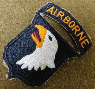 Wwii U.  S.  101st Airborne Patch With Attached Tab