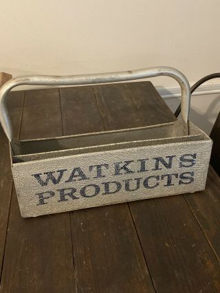 Vintage Watkins Products Salesman Aluminum Carrier Display Tray General Store