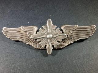 Ww2 Wwii Us Army Air Force Usaaf Flight Engineer 3 " Sterling Silver Wings Meyer